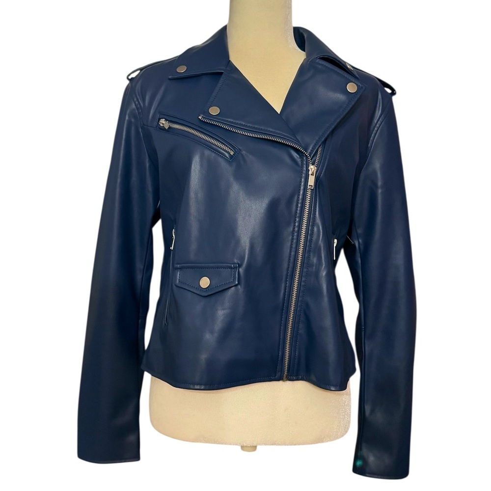 Nine West Blue Leather Jacket